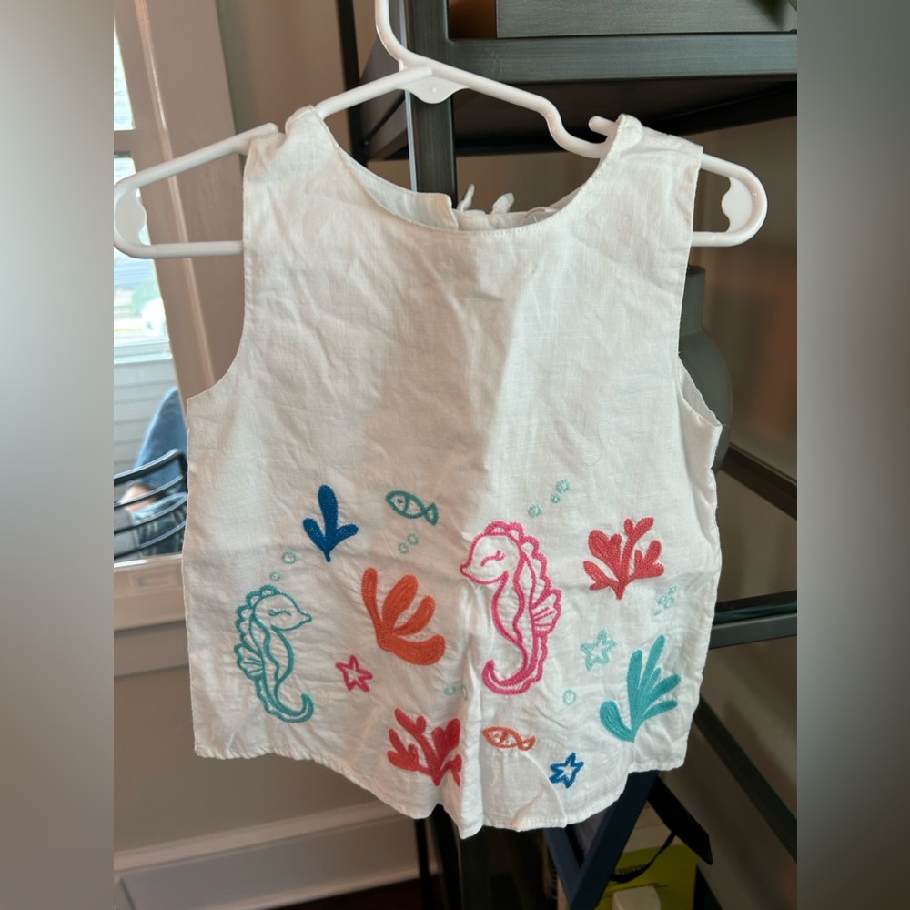 Only worn once! Gymboree Under the Sea linen tank